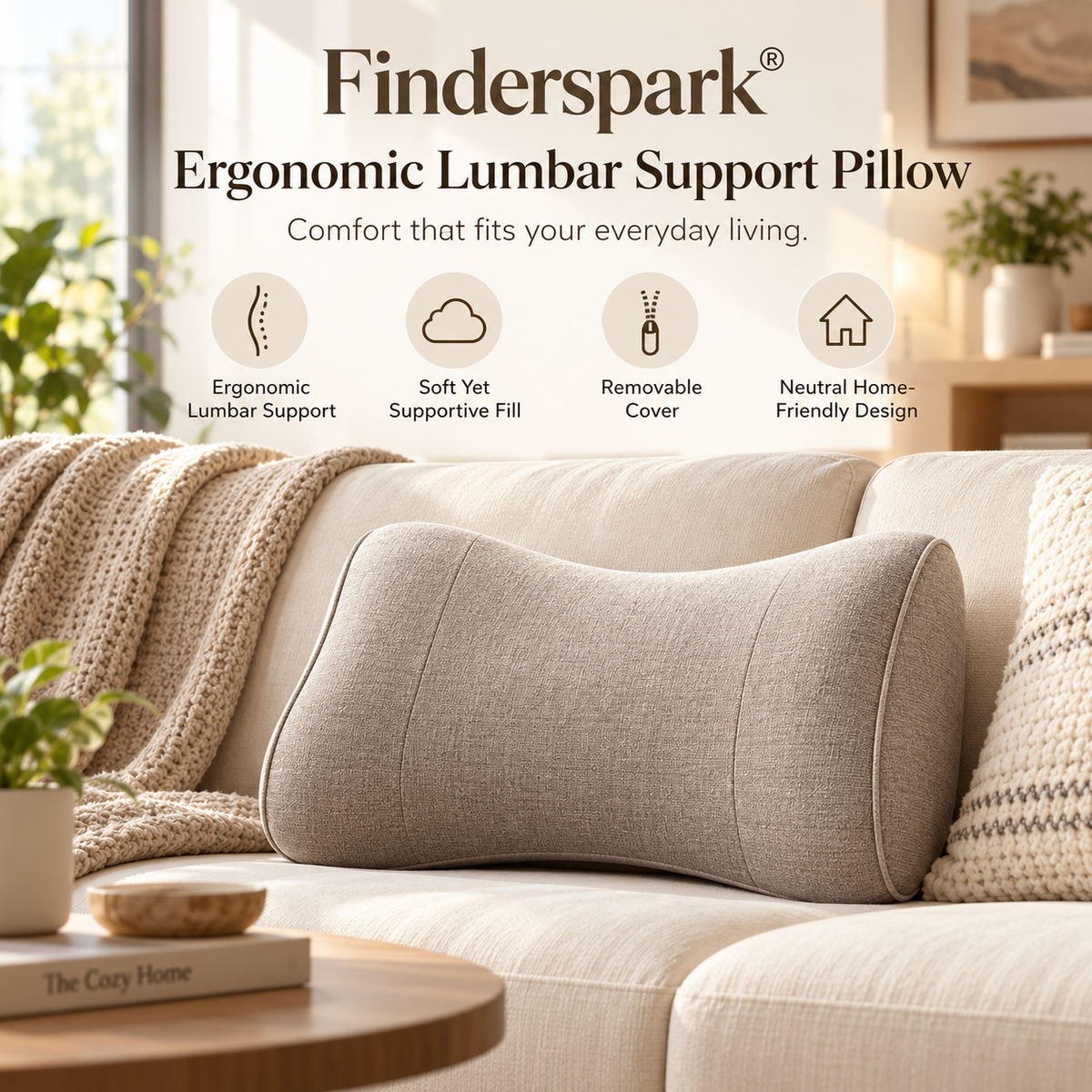 Finderspark® Ergonomic Lumbar Support Pillow