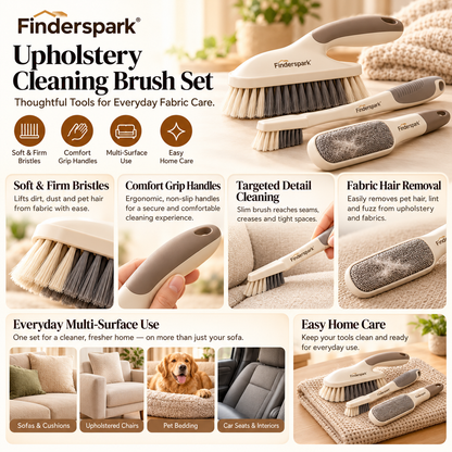 Finderspark® Upholstery Cleaning Brush Set