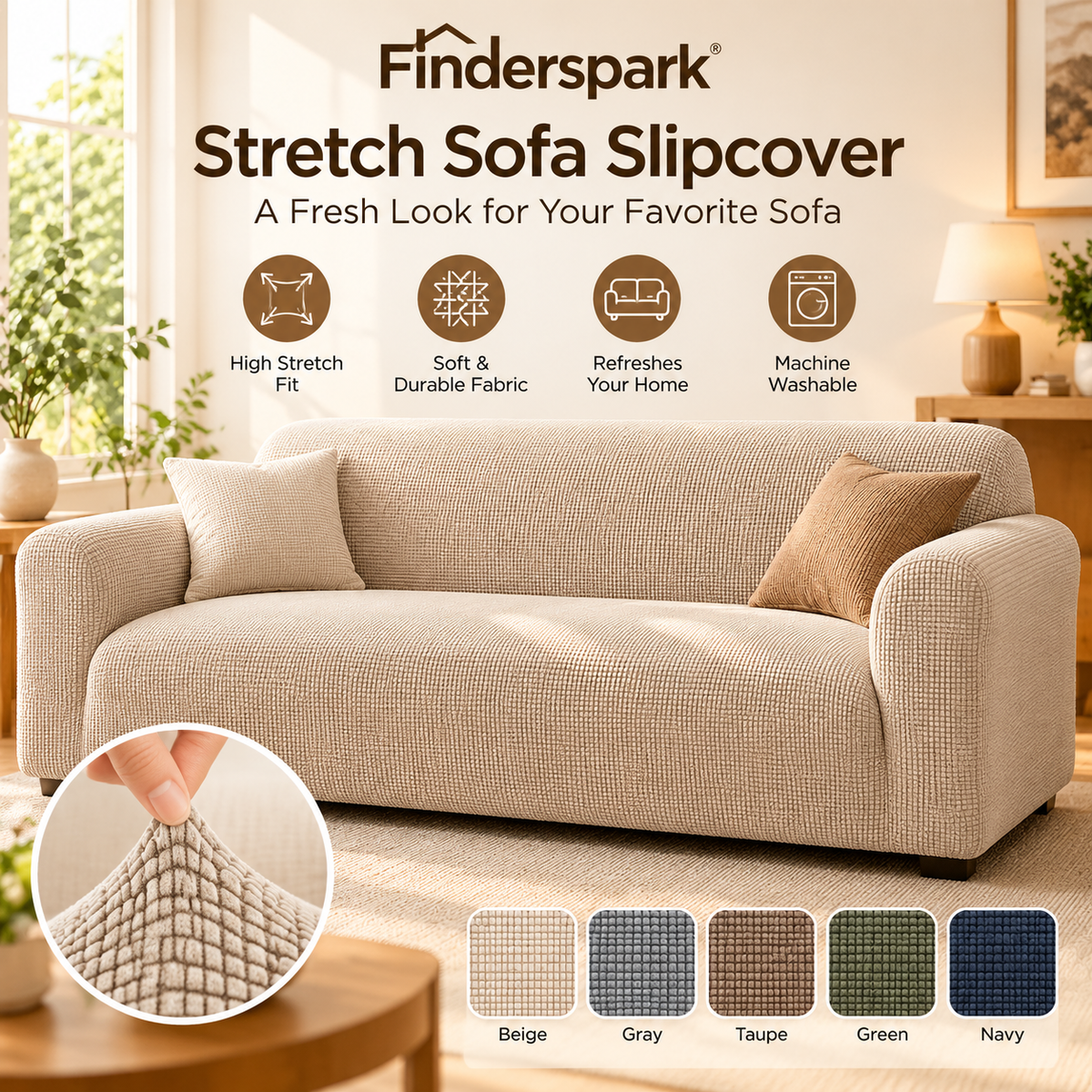 Finderspark® Stretch Sofa Slipcover