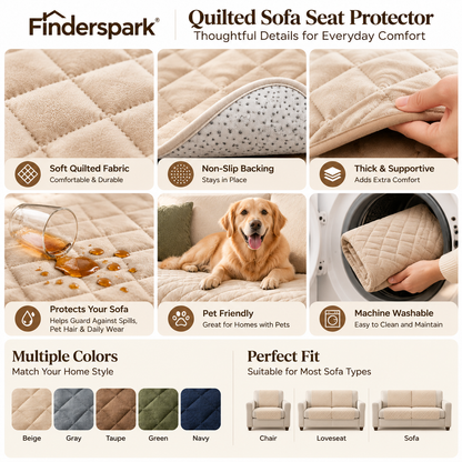 Finderspark® Quilted Sofa Seat Protector