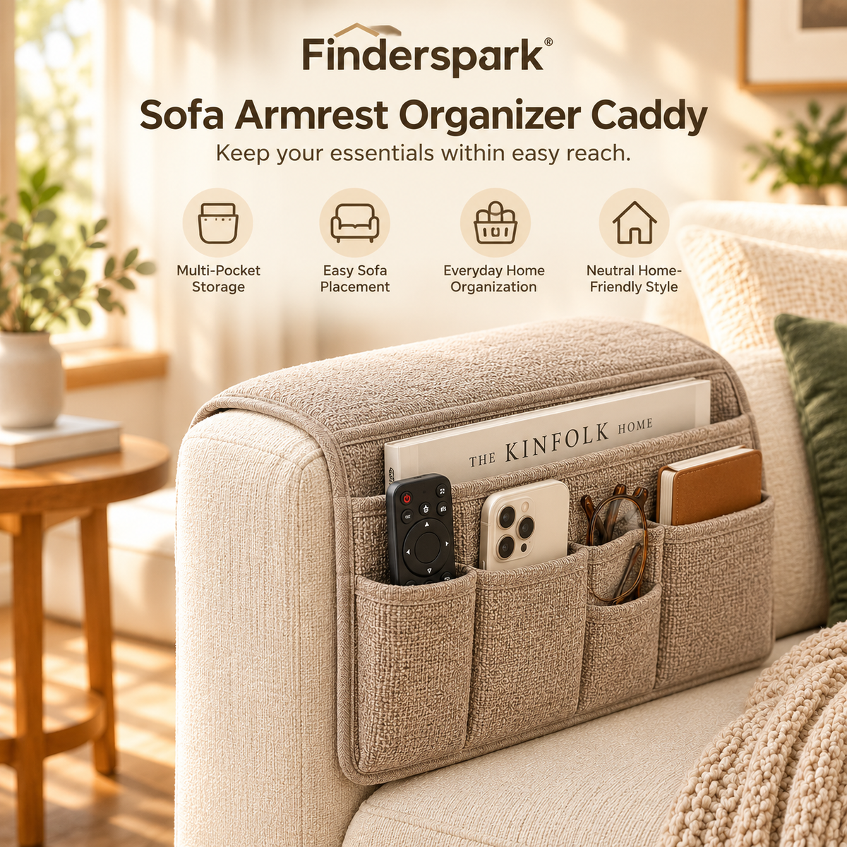 Finderspark® Sofa Armrest Organizer Caddy
