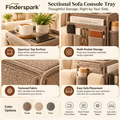 Finderspark® Sectional Sofa Console Tray